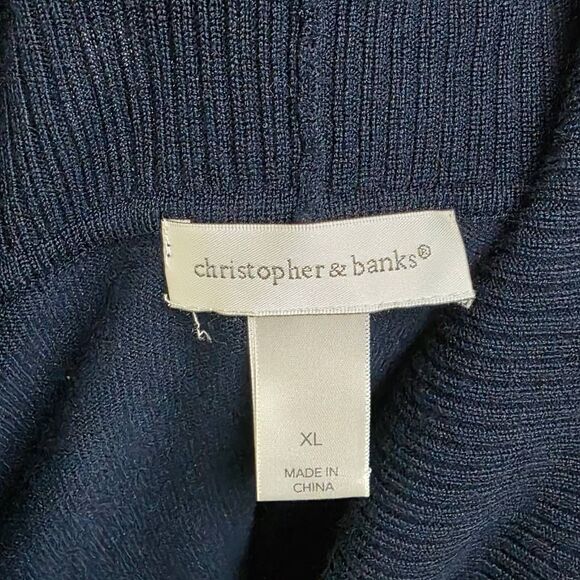 Christopher & Banks Open Front Cardigan Navy Blue XL - Picture 5 of 7